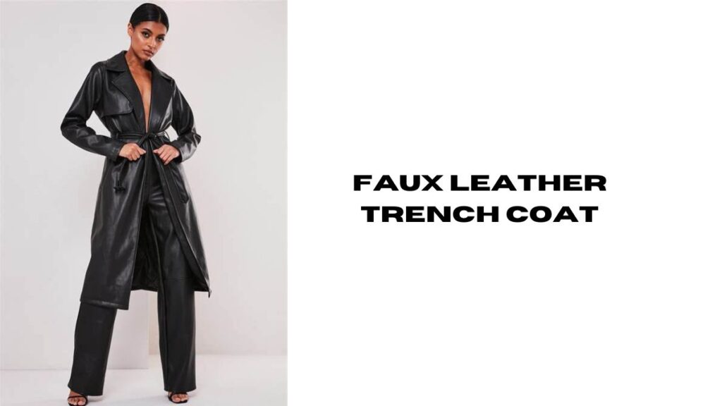 FAUX LEATHER TRENCH JACKET