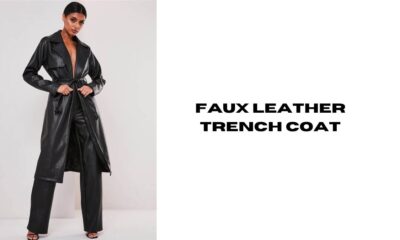 faux leather trench coat