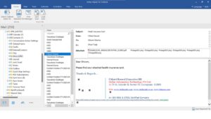 After repair, the software will list all the recoverable mailbox data in a tree-view structure. Click on any item to see its preview.
