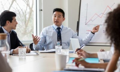 Fractional sales expert leading team strategy discussion.